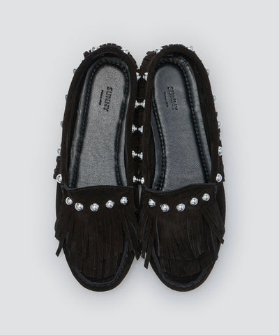 SACO スタッズ モカシン 1.0cm BLACK