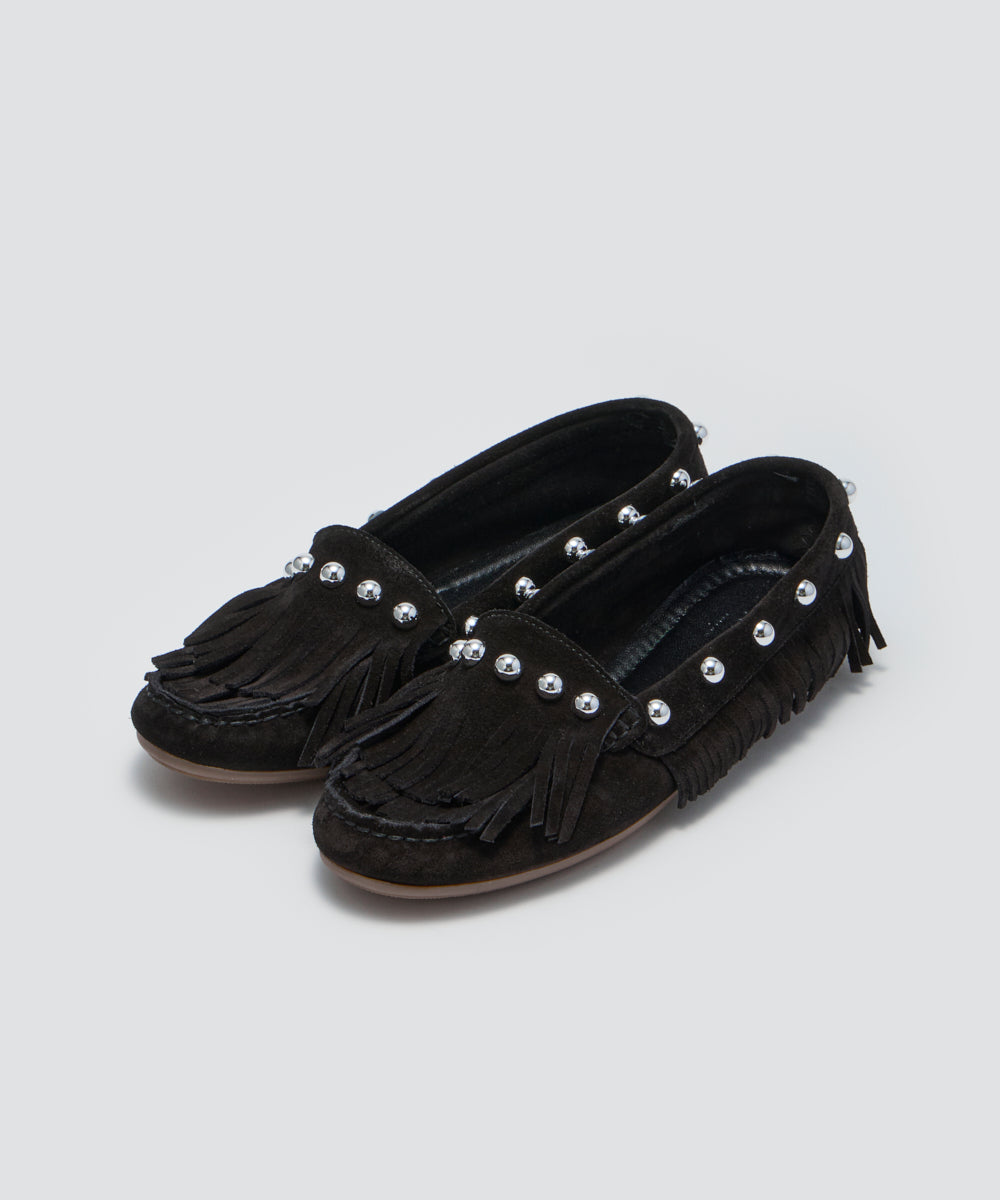 SACO スタッズ モカシン 1.0cm BLACK