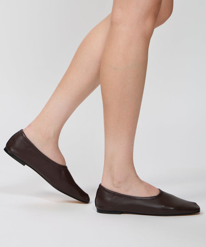 PELLICO SUNNY | ESPIGA スムースレザー フラットシューズ 1.0cm BROWN