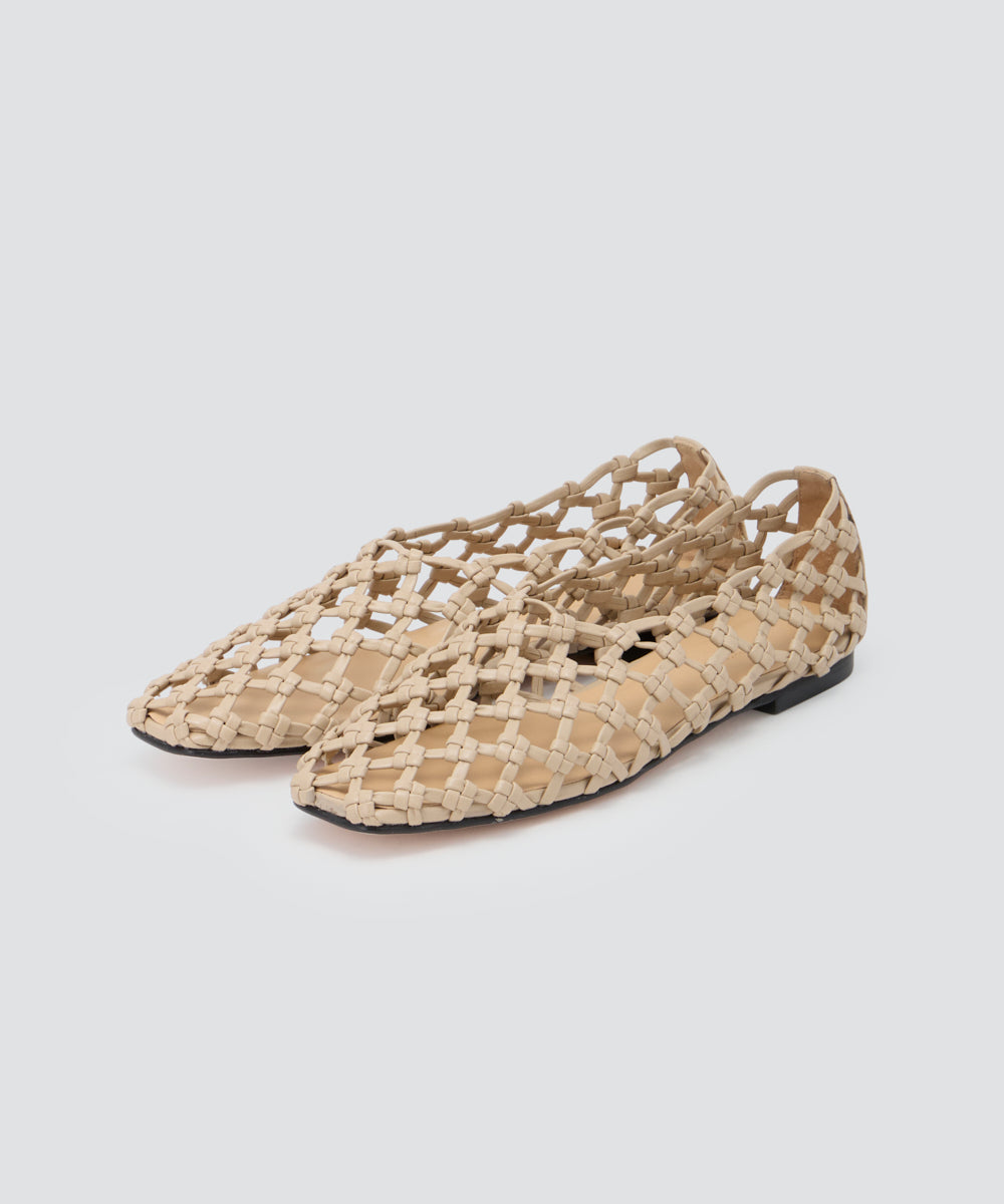 PELLICO メッシュ フラットシューズ ホワイト　36 PELLICO SUNNY | メッシュ フラット 1.0cm BEIGE - アマンオンライン