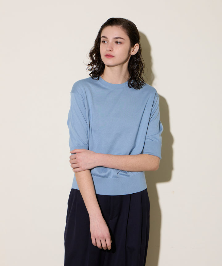 JOHN SMEDLEY ダークブラウン セーター S JOHN SMEDLEY SMEDLEY【ジョンスメドレー】ターンバック5分袖