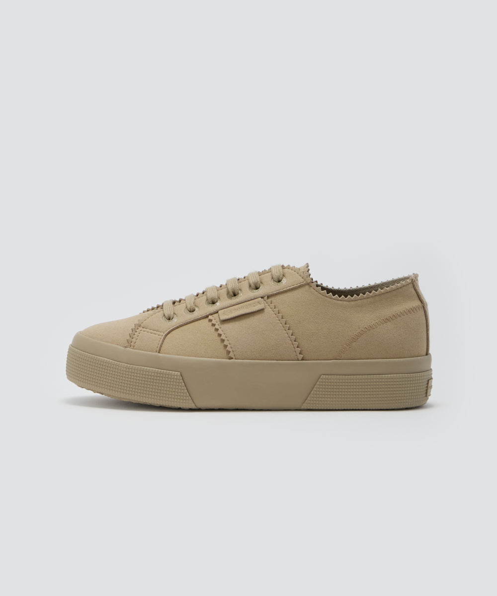 撥水 スウェードスニーカー 3.5cm BEIGE