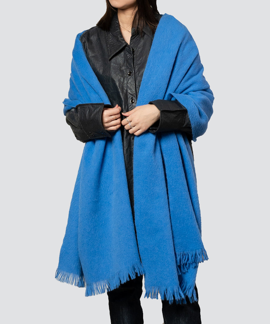 スーリーアルパカシャギーストール ROYALBLUE (ブルー)