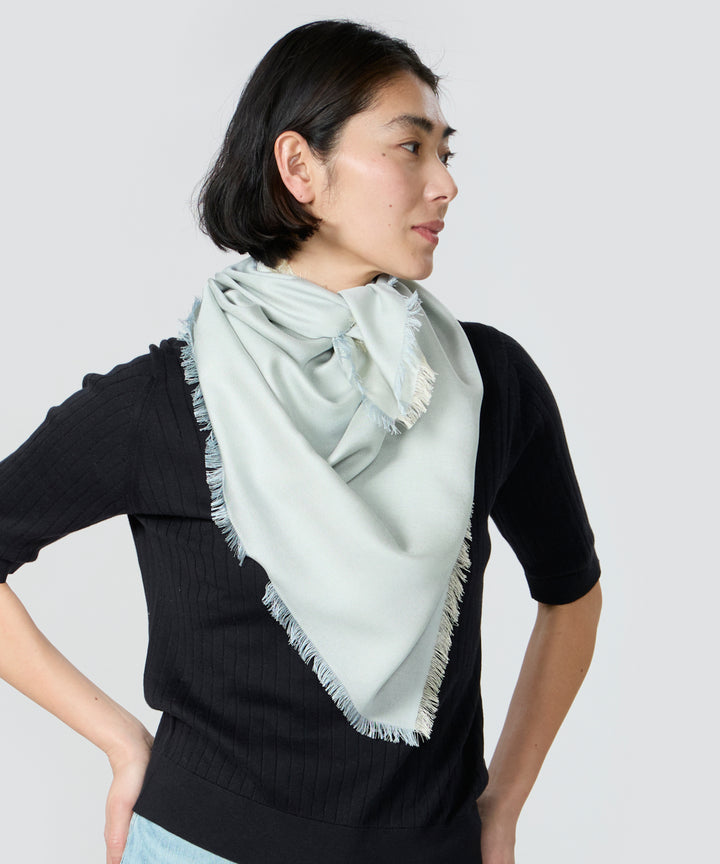 WB シルクシャンブレーフリンジスクエア