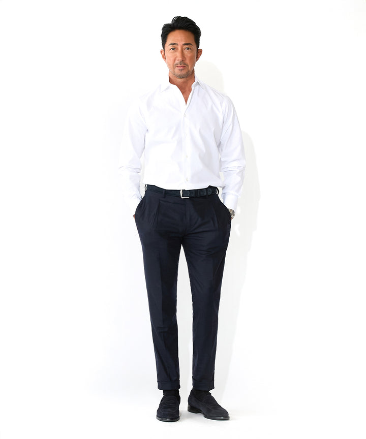 BERWICH アッカ（Ｈ）ブラック　スラックス ４４ BERWICH | HBARBER 【干場義雅氏別注モデル】ツープリーツテーパード