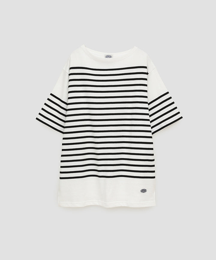 WOMEN’Sボートネック ハーフスリーブ ナバルボーダー