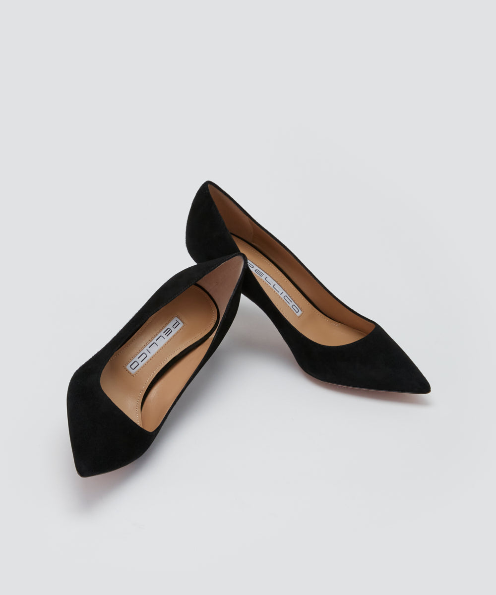 ANIMA スウェード パンプス 6.5cm BLACK