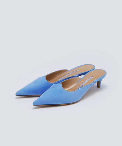 CUORE リネア クオーレ スウェード ミュール 3.5cm AQUAMARINE