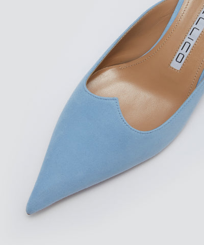 CUORE リネア クオーレ スウェード ミュール 3.5cm AQUAMARINE