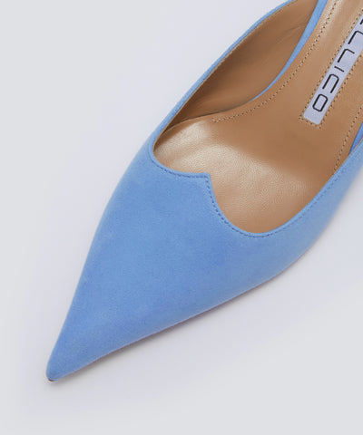 CUORE リネア クオーレ スウェード ミュール 3.5cm AQUAMARINE