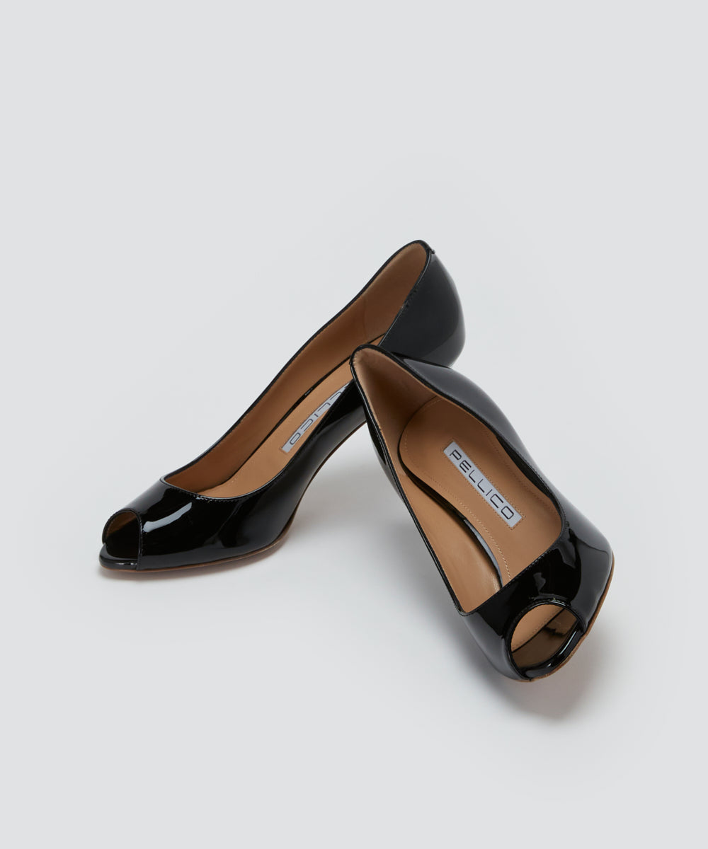 PELLICO オープントゥ パンプス 8.0cm BLACK パンプス AMAN PELLICO オープントゥ パンプス 8.0cm BLACK パンプス AMAN
