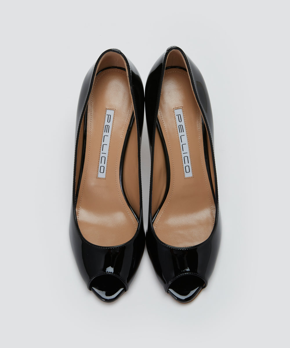 PELLICO オープントゥ パンプス 8.0cm BLACK パンプス AMAN PELLICO オープントゥ パンプス 8.0cm BLACK パンプス AMAN