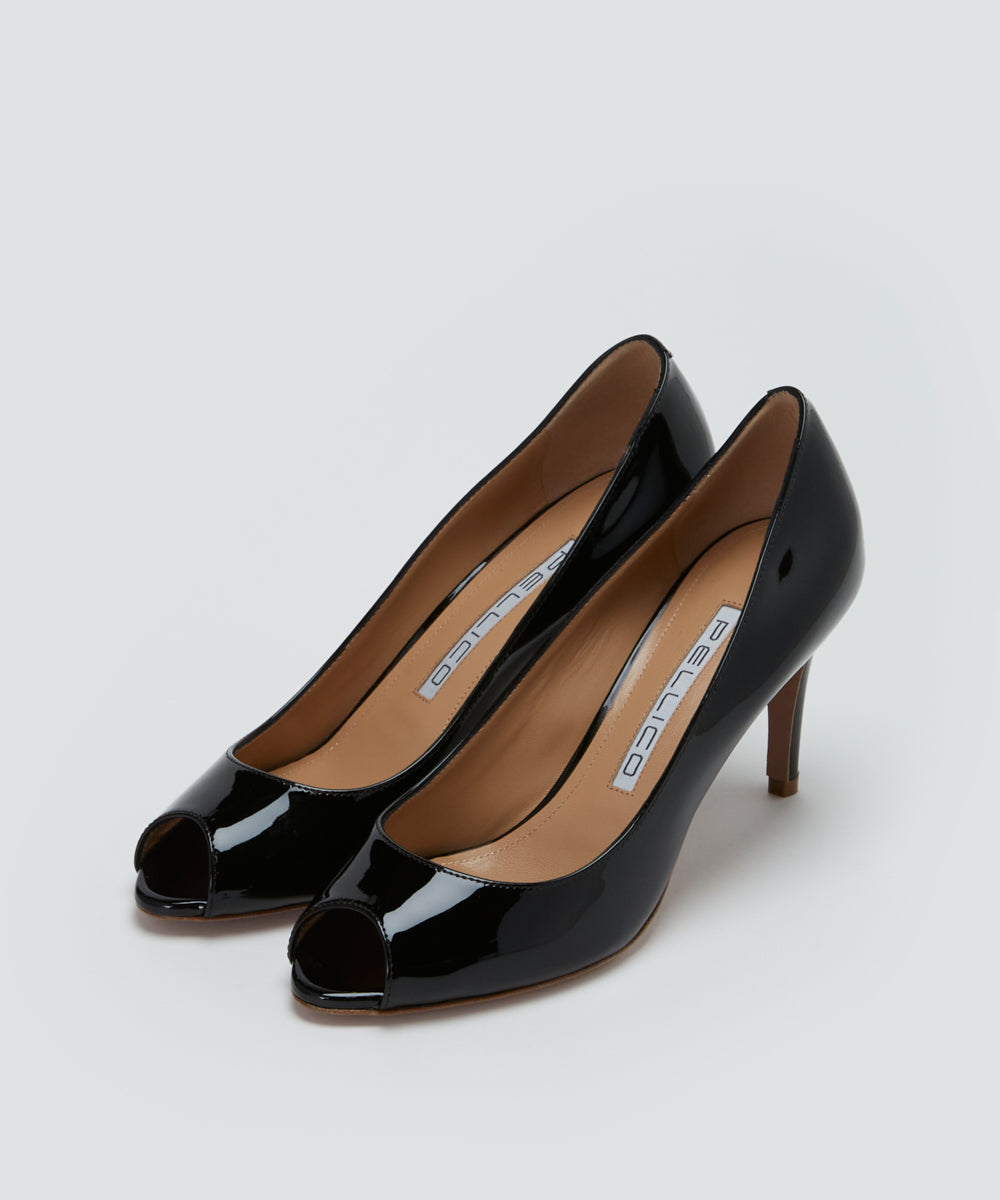 PELLICO オープントゥ パンプス 8.0cm BLACK パンプス AMAN PELLICO オープントゥ パンプス 8.0cm BLACK パンプス AMAN