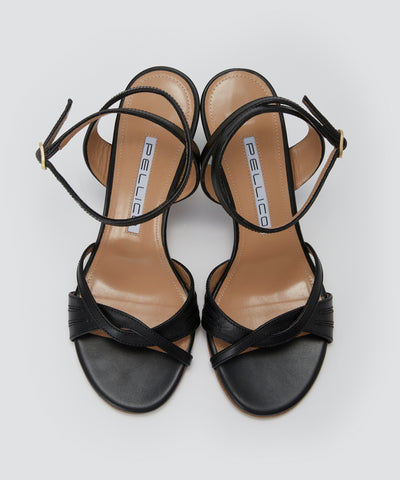 SOLE スムース サンダル 8.0cm BLACK