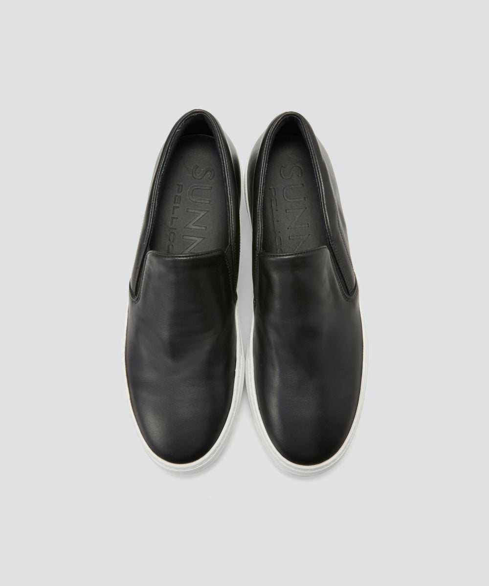 GIOIA メンズ スリッポン 3.5cm BLACK
