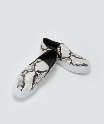 GIOIA ウィメンズ パイソン スリッポン 3.5㎝ BLACK/WHITE