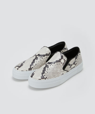 GIOIA ウィメンズ パイソン スリッポン 3.5㎝ BLACK/WHITE