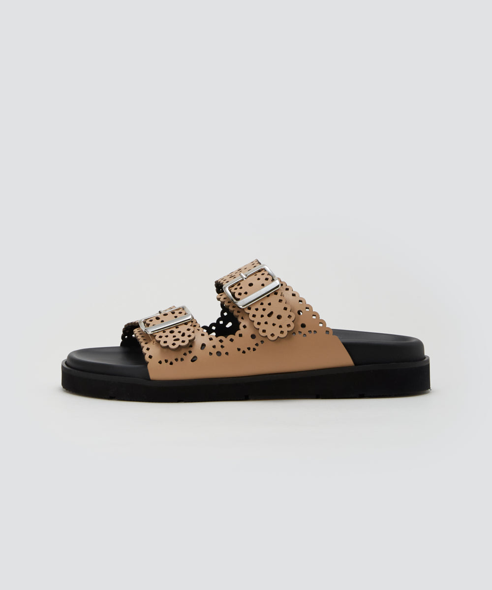 SALA カットワーク サンダル 2.0cm BEIGE