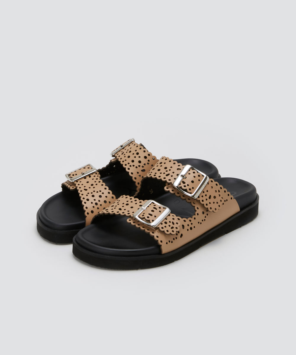 SALA カットワーク サンダル 2.0cm BEIGE