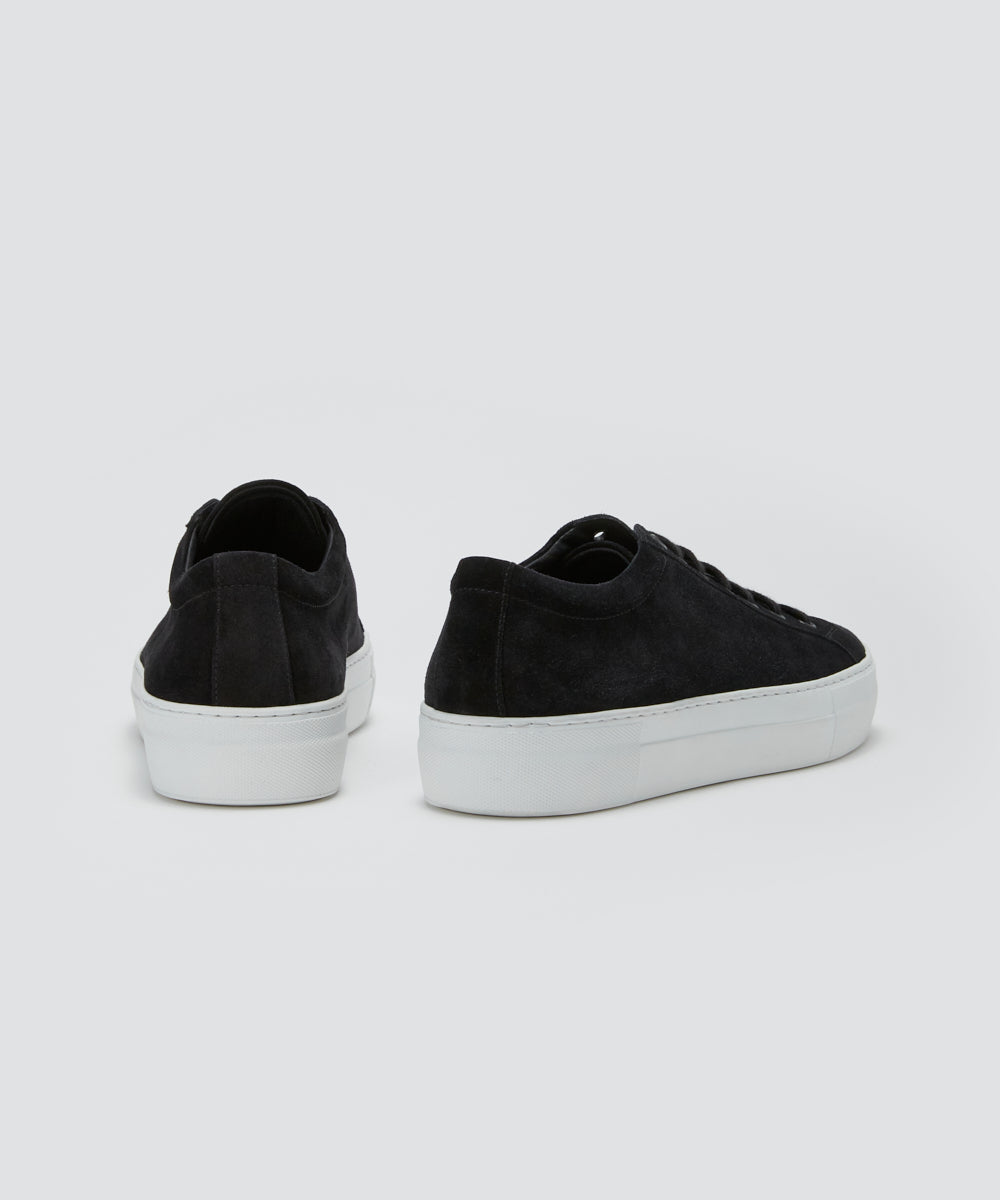 GIOIA メンズ スウェード レースアップスニーカー 3.5cm BLACK
