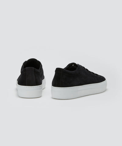 GIOIA メンズ スウェード レースアップスニーカー 3.5cm BLACK