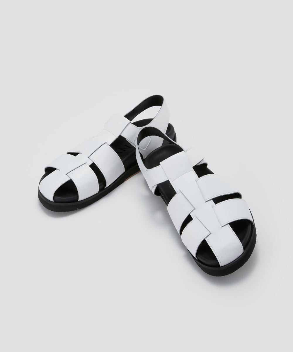 SALA メンズ スムース グルカサンダル 2.0cm WHITE