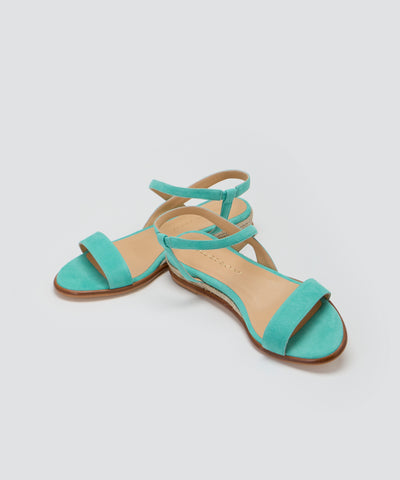 ACACIA スウェード サンダル 3.0cm LT BLUE