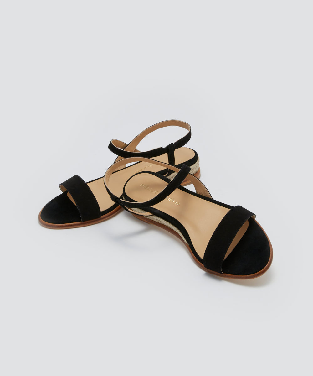 ACACIA スウェード サンダル 3.0cm BLACK