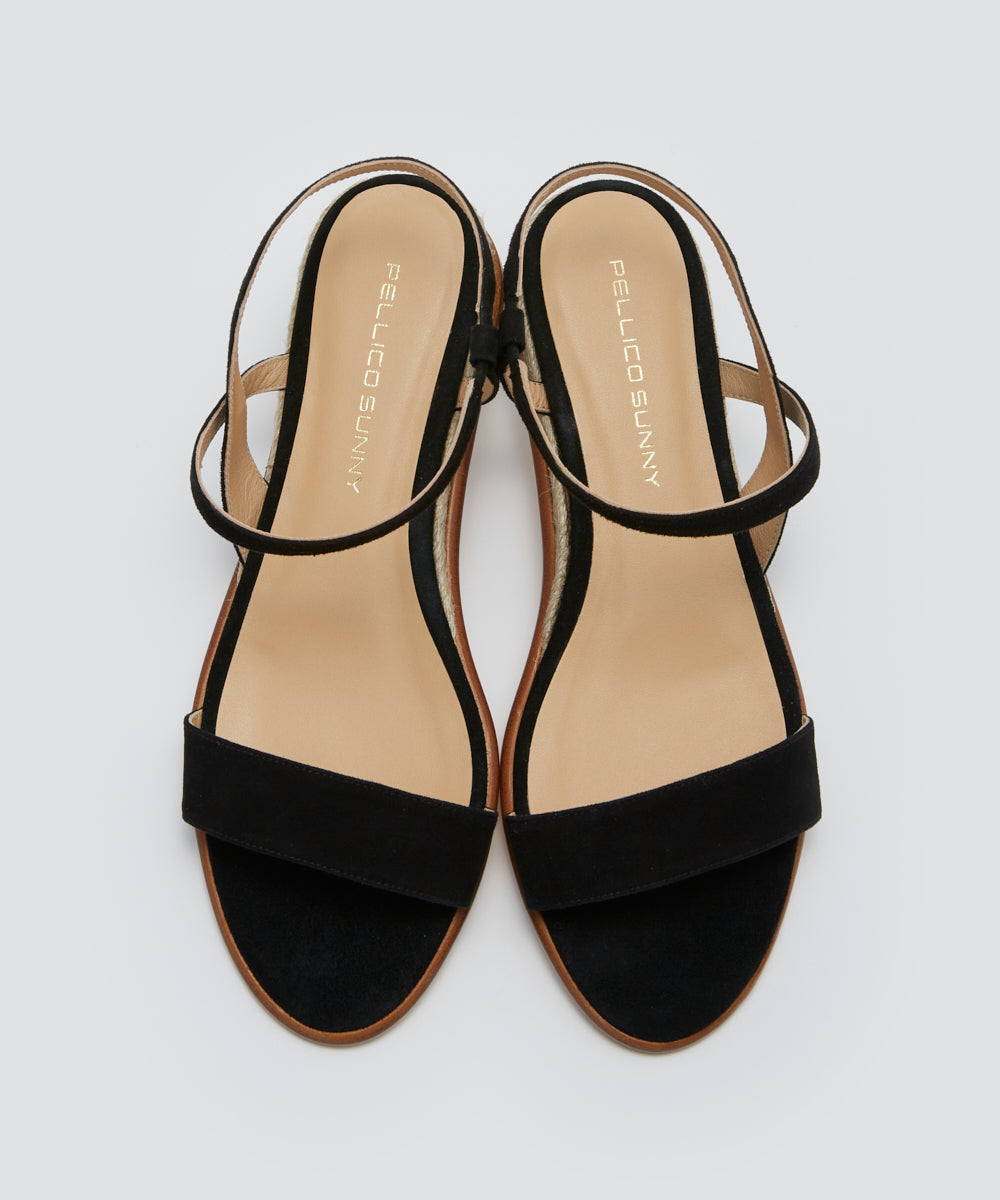 ACACIA スウェード サンダル 3.0cm BLACK