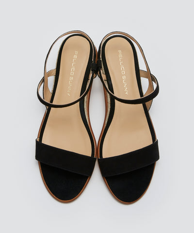 ACACIA スウェード サンダル 3.0cm BLACK