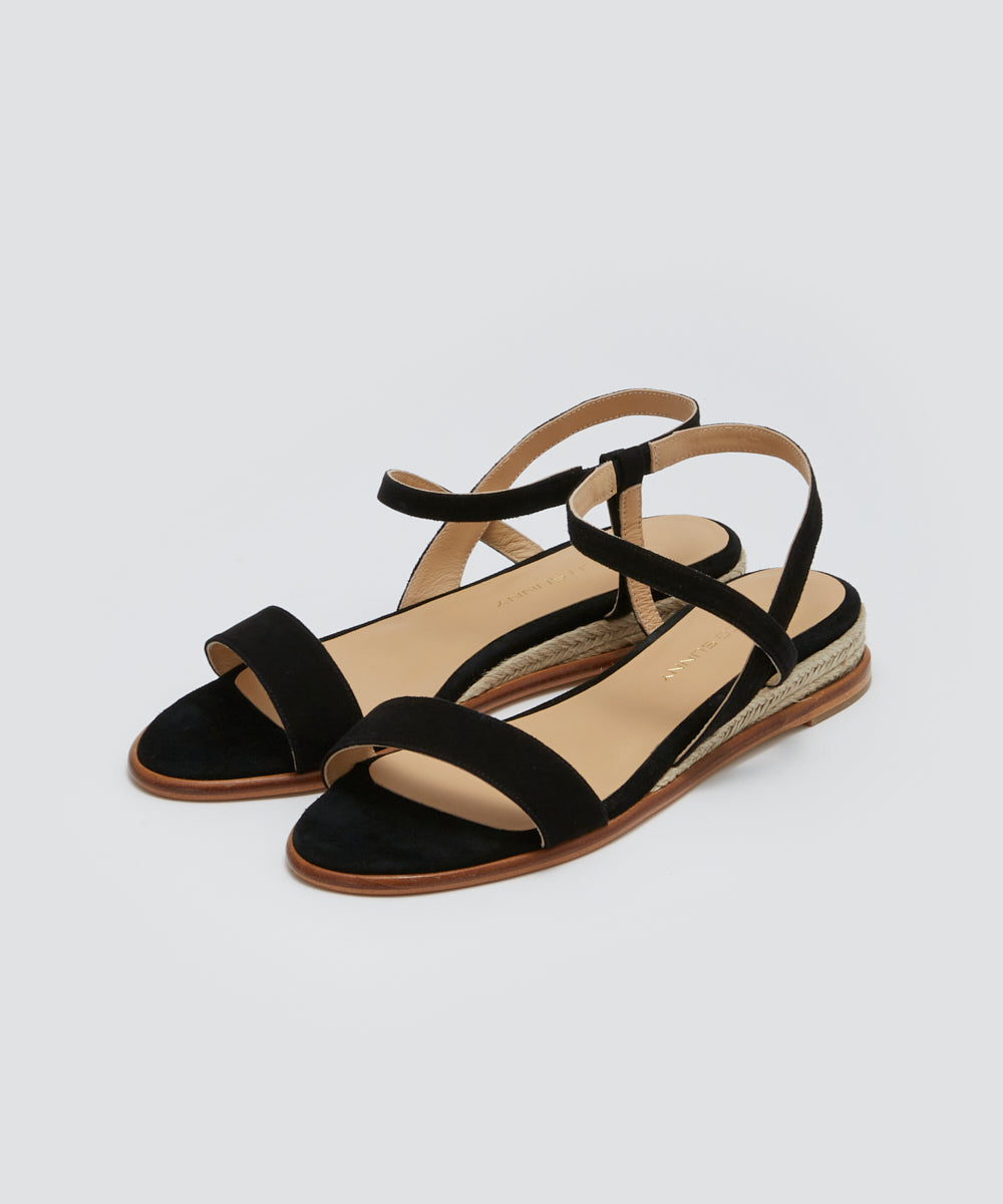 ACACIA スウェード サンダル 3.0cm BLACK