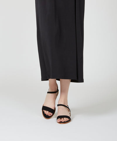 ACACIA スウェード サンダル 3.0cm BLACK