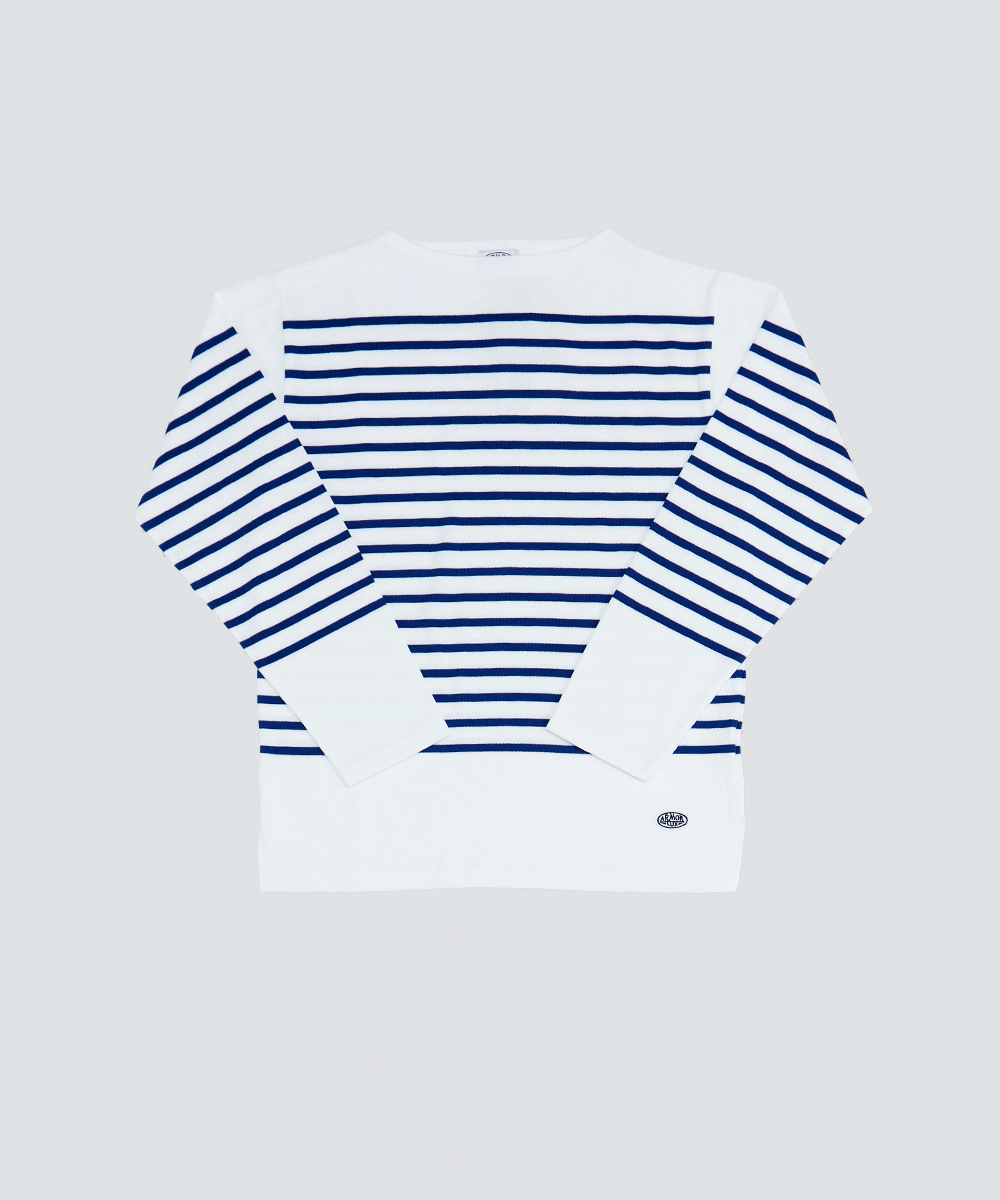 Men’s ボートネック ロングスリーブ ナバルボーダー